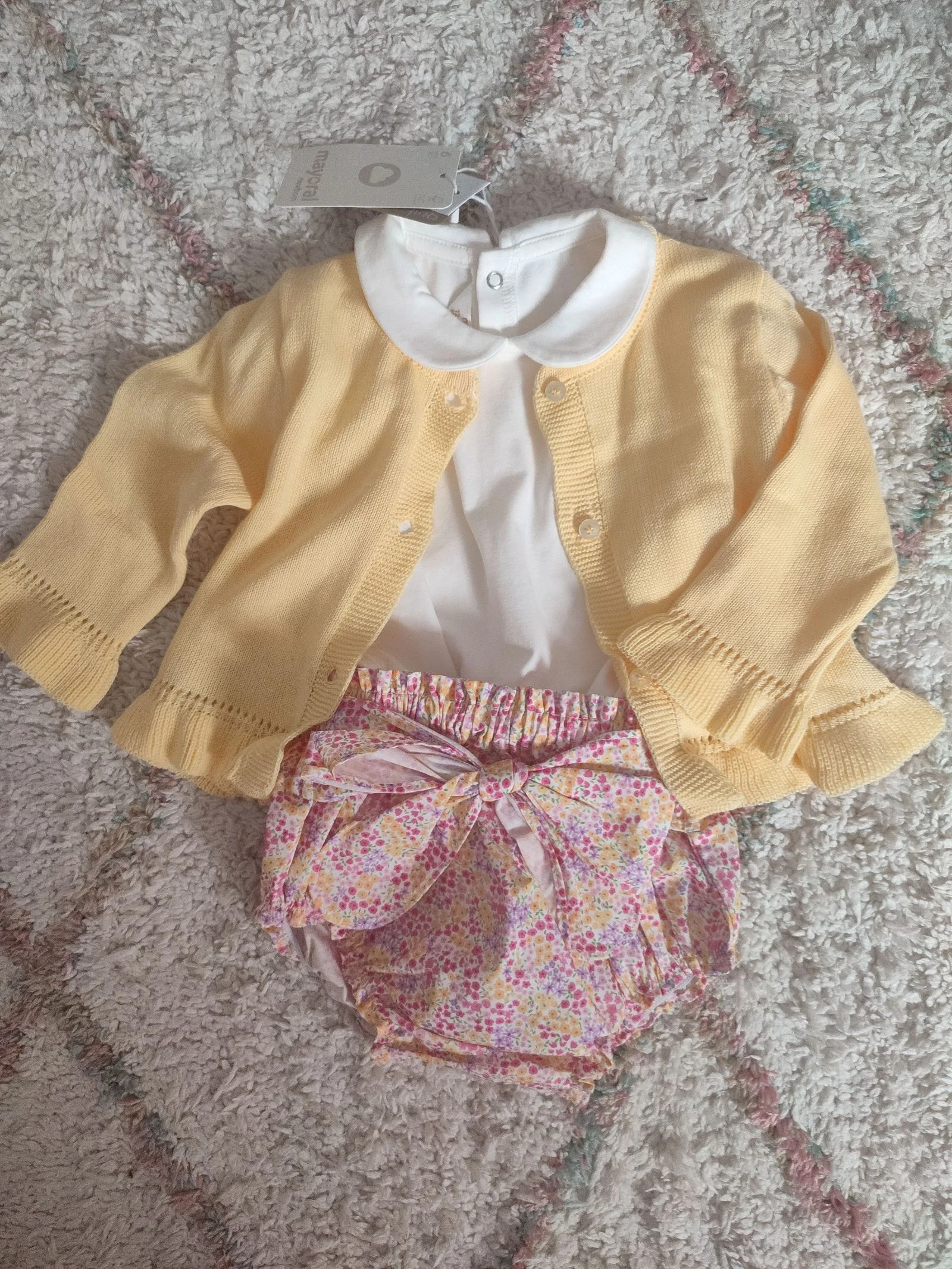 💛 Conjunto 3 peças 🩷 (80cm) - Mayoral